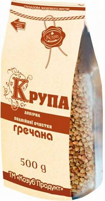 Крупа гречневая ТМ Козуб Продукт двойной очистки 500г 4820094531282 