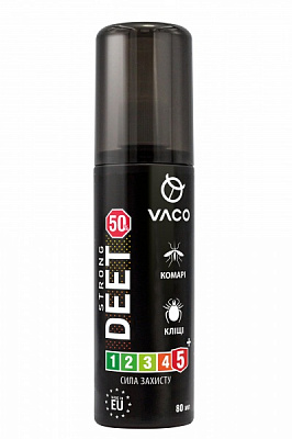 Спрей VACO Strong від комарів, кліщів і мошок Deet 50% 80мл