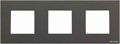 Рамка тримісна ABB ZENIT універсальна антрацит N2273 AN