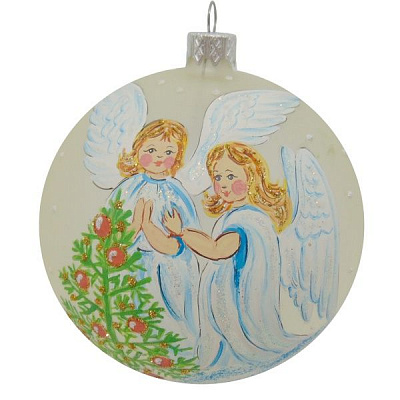 Куля новорічна d100,Ангелочки