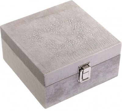 Сундучок Бабочка серый 16x16x8 см