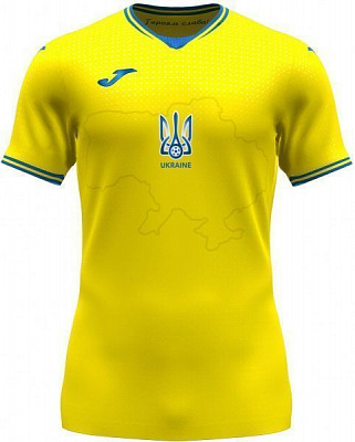 Футболка формы сборной Украины 2021 Joma FED. FUTBOL UCRANIA SHORT SLEEVE T-SHIRT AT102404A907 р. 2XL желтый