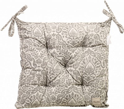 Подушка на стілець PERLA Вензель срібло 40x40 см La Nuit