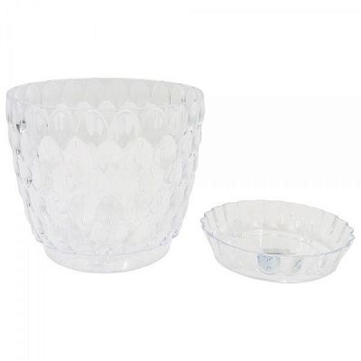 Горшок пластиковый Alyaplastik PINECONE NO:2 круглый 1,6 л прозрачный 