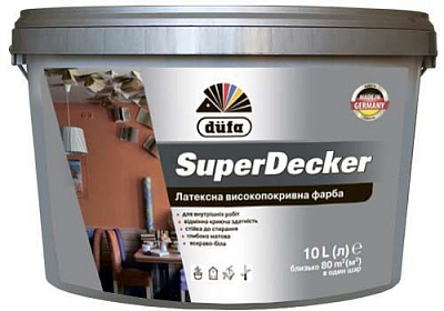 Фарба латексна полівінілацетатна Dufa SuperDecker глибокий мат білий 10л