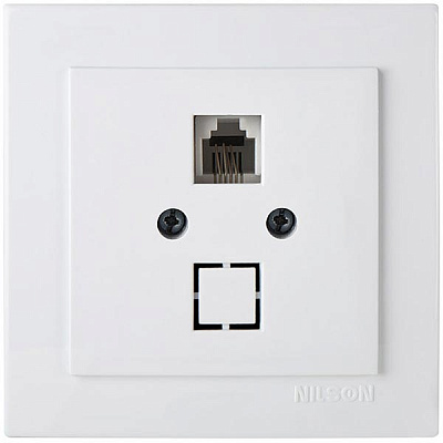 Розетка телефонна Nilson Thema білий 24111040