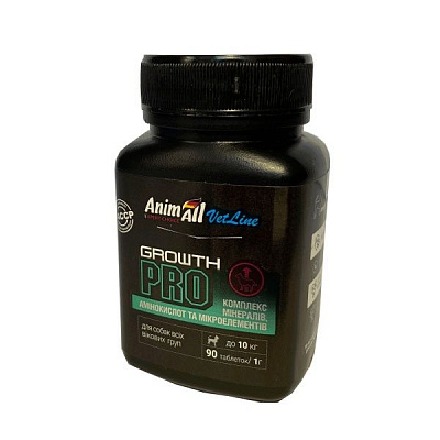 Вітамінно-мінеральний комплекс Animall Vetline Growth PRO для собак малих порід 90 табл./1 г