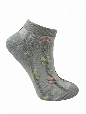 Носки женские Premier Socks Ажурные цветы р.23-25 серый