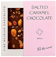 Шоколад Spell с соленой карамелью, карамелизированным хлопьями и фундуком