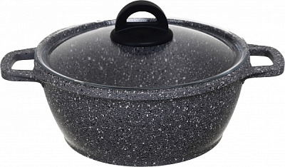 Кастрюля 24 см 3,6 л с антипригарным покрытием Гранит Грей К406РС Biol