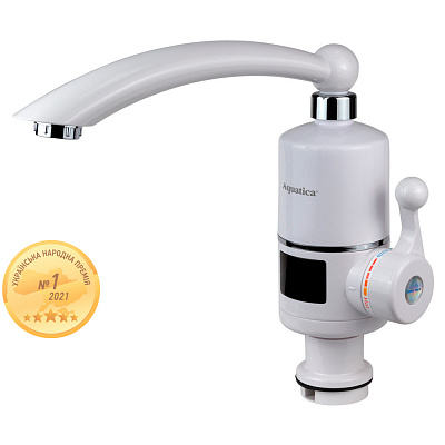 Електроводонагрівач проточний Aquatica s97 3.0кВт для кухни гусак прямой на гайке с диспл. NZ-6B242