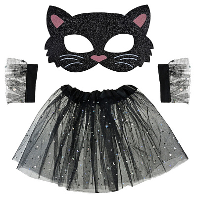 Костюм дитячий карнавальний Shantou (спідниця, маска, браслети) чорний E2514-1