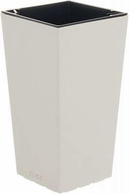 Горщик пластиковий Plastkon ELISE глянцевий квадратний 14,4л білий