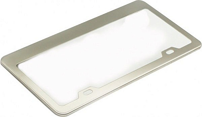 Рамка под номерной знак серебристая Elegant на номера США Maxi нержавейка серебряная 106396_EL 100605 