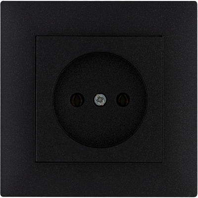 Розетка без заземлення Makel Rizz IP20 чорний матовий 88054022