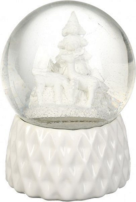 Декорация новогодняя Шар Олени в лесу 10 см ZY16436K 