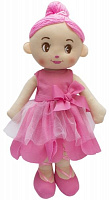 Лялька Девілон 860951 м'яконабивна з вишитим обличчям 36 см рожева