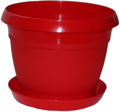 Горщик Оранжерея «Перлина» з підставкою круглий 1,8л червоний