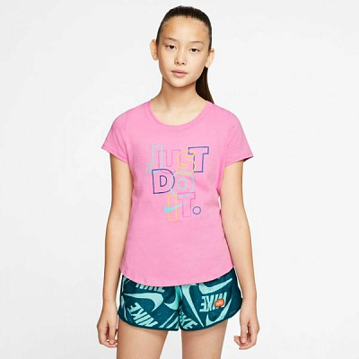 Футболка Nike G NSW TEE SCOOP BSC JDI CT2775-601 S рожевий