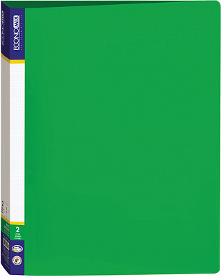 Папка пластиковая А4 на 2 кольца зеленая E30701-04 Economix