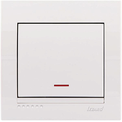 Выключатель одноклавишный Lezard Deriy с подсветкой 10 А 250В IP20 белый