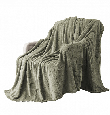 Плед Sherpa Jaсquard Rombo 200x220 см оливковый La Nuit