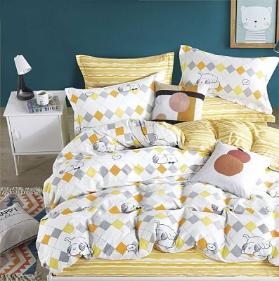 Комплект постельного белья Funny pets полуторный разноцветный принт La Nuit 