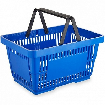 Корзина торговая 22 л синяя 230x300x430 мм