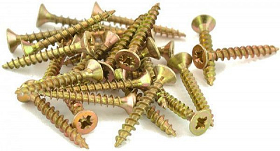 Шуруп универсальный потайная головка ЦЖ 4x30 мм желтый цинк вес Expert Fix