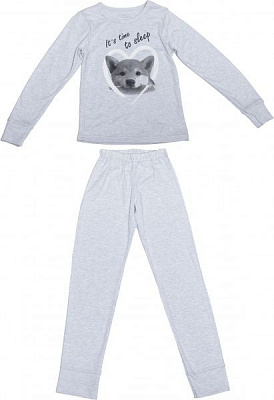 Піжама для дівчаток Фламінго р.128 сірий меланж 247-212