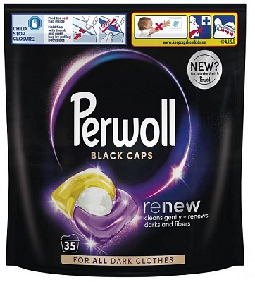 Капсули для машинной стирки Perwoll для черных и темных вещей 35 шт.