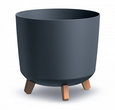 Горщик для квітів PRP Gracia Tubus 300 мм на ніжках антрацит круглий (64664-433)