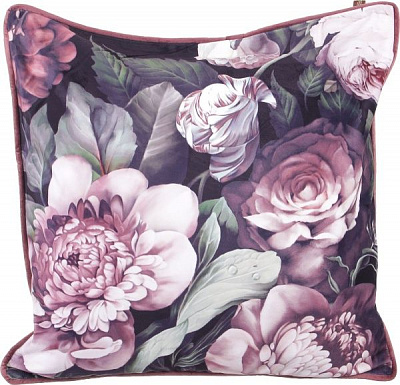 Подушка декоративная Велюр Melina 50x50 см розовый с принтом La Nuit 