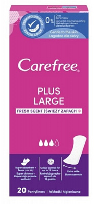 Прокладки ежедневные Carefree Plus Large Fresh normal 20 шт.