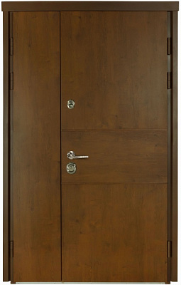 Дверь входная Термо House-703 улица дуб бронзовый 2050x1200 мм правая