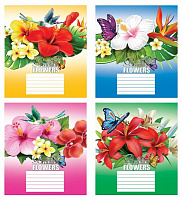 Комплект зошитів Гарні квіти 36 арк. лінія 16 шт./уп. (4 дизайни) Мрії збуваються