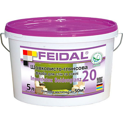 Фарба акрилова Feidal Innenlatex Seidenglanz 20 шовковистий глянець білий 5л