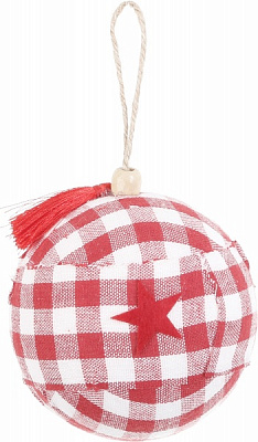 Куля новорічна Shunda пінопластиковий 100 мм біло-червоний SDA2111310WR