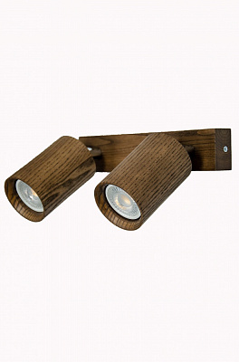 Спот Iterna накладной Alta 2xGU10 дерево темное LW073