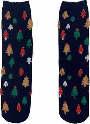Носки женские La Nuit Home новогодние ёлки р. универсальный синий 1 пар 