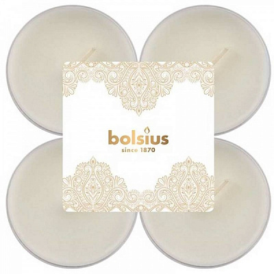 Свеча Bolsius чайная Золотое кружево МАКСИ 8 шт. аромат Ваниль 