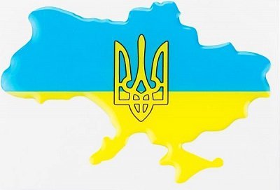 тризуб на синьому фоні