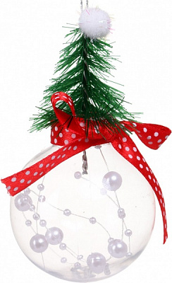 Декоративна підвіска Куля 13 см прозорий HFG20060W