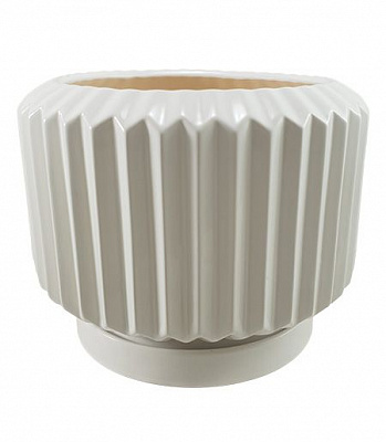 Горщик керамічний Резон Барбарис круглий 4,1 л білий (Р285біл)