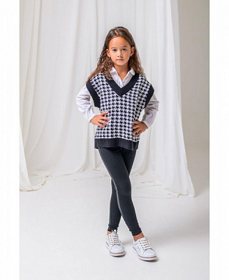 Кардиган для девочки ART KNIT Лапки р.152158 черный 