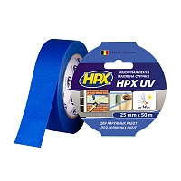 Лента малярная HPX UV для фасадных работ 25 мм х 50 м синяя 