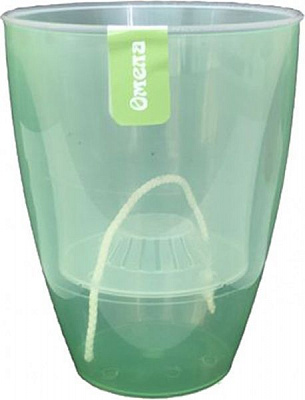 Горщик пластиковий Омела круглий 0,6л зелений