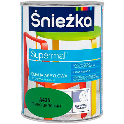 Эмаль Sniezka Супермаль темно-зеленая 0.8 л
