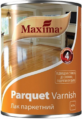 Лак высококачественный паркетный Maxima полумат 0.75 л бесцветный