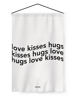 Флаг Dream&Do Flag Love 60x40 см белый с рисунком 